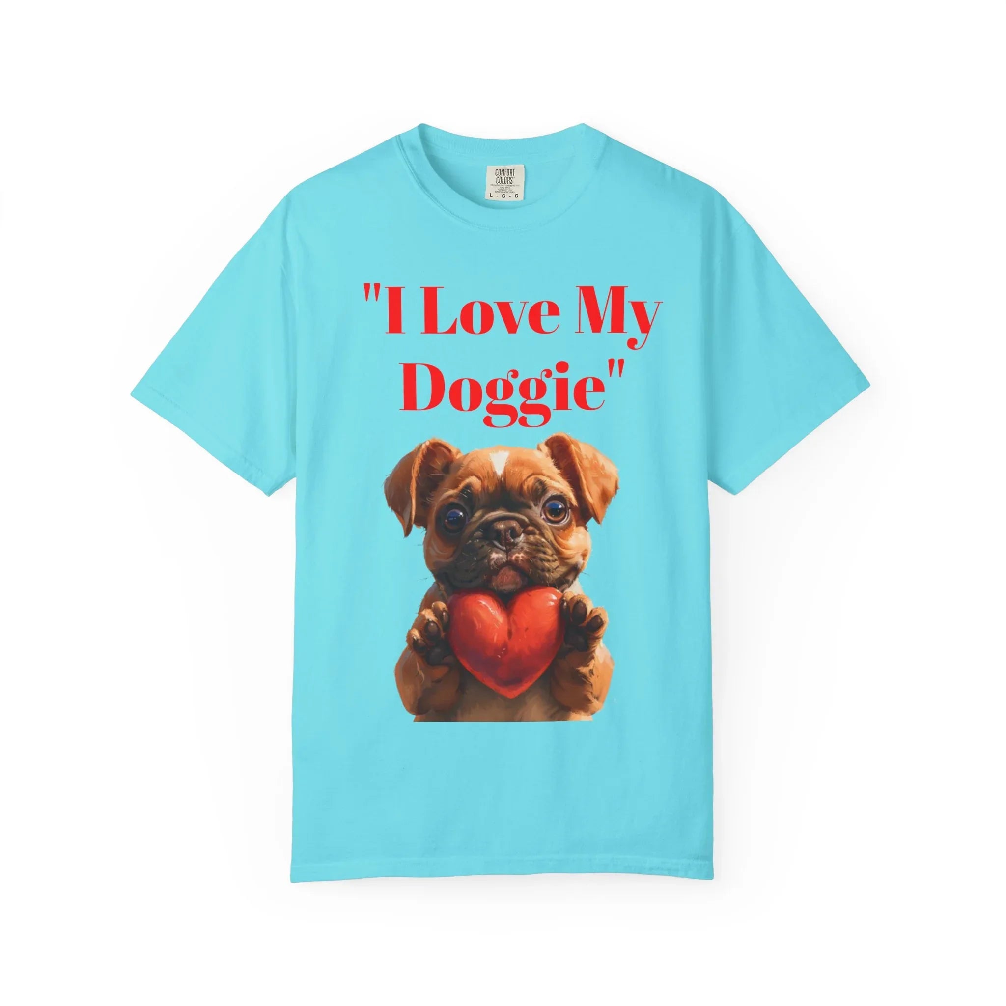 Cute French Bulldog Puppy Holding Red Heart T-shirt | Dog Lover Cartoon - 250 USA Celebration