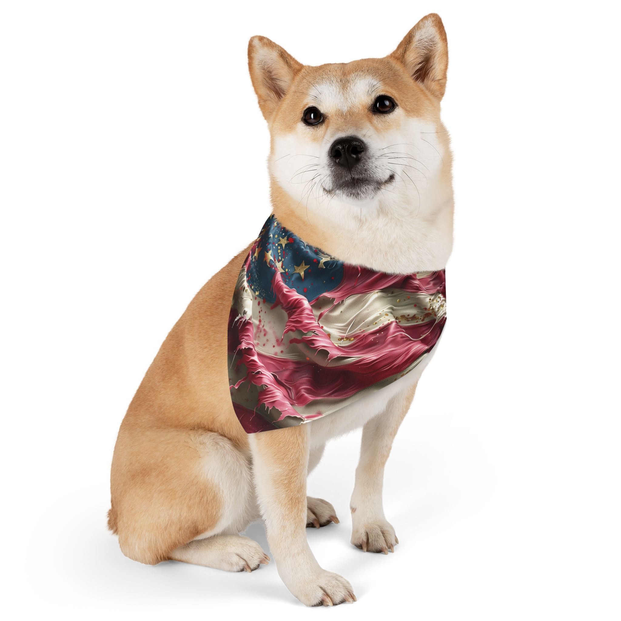 Patriotic American Flag Pet Bandana Collar – USA Stars & Stripes Dog Bandana