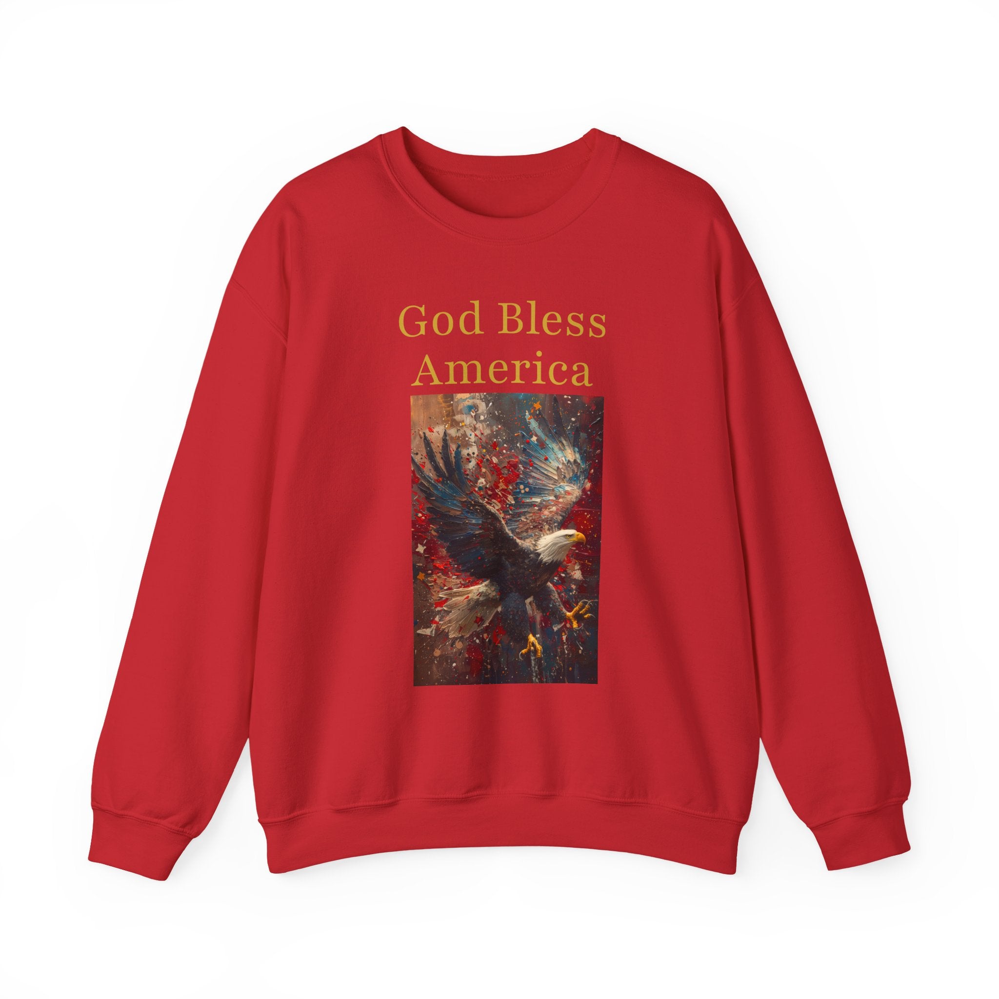 America 250: "God Bless America" Abstract Oil Eagle Hoodie - Patriotic Art Sweatshirt - God Bless America Unisex Crewneck, Gifts for Veterans, Fourth of July Apparel, Comfy Everyday Wear, Perfect...