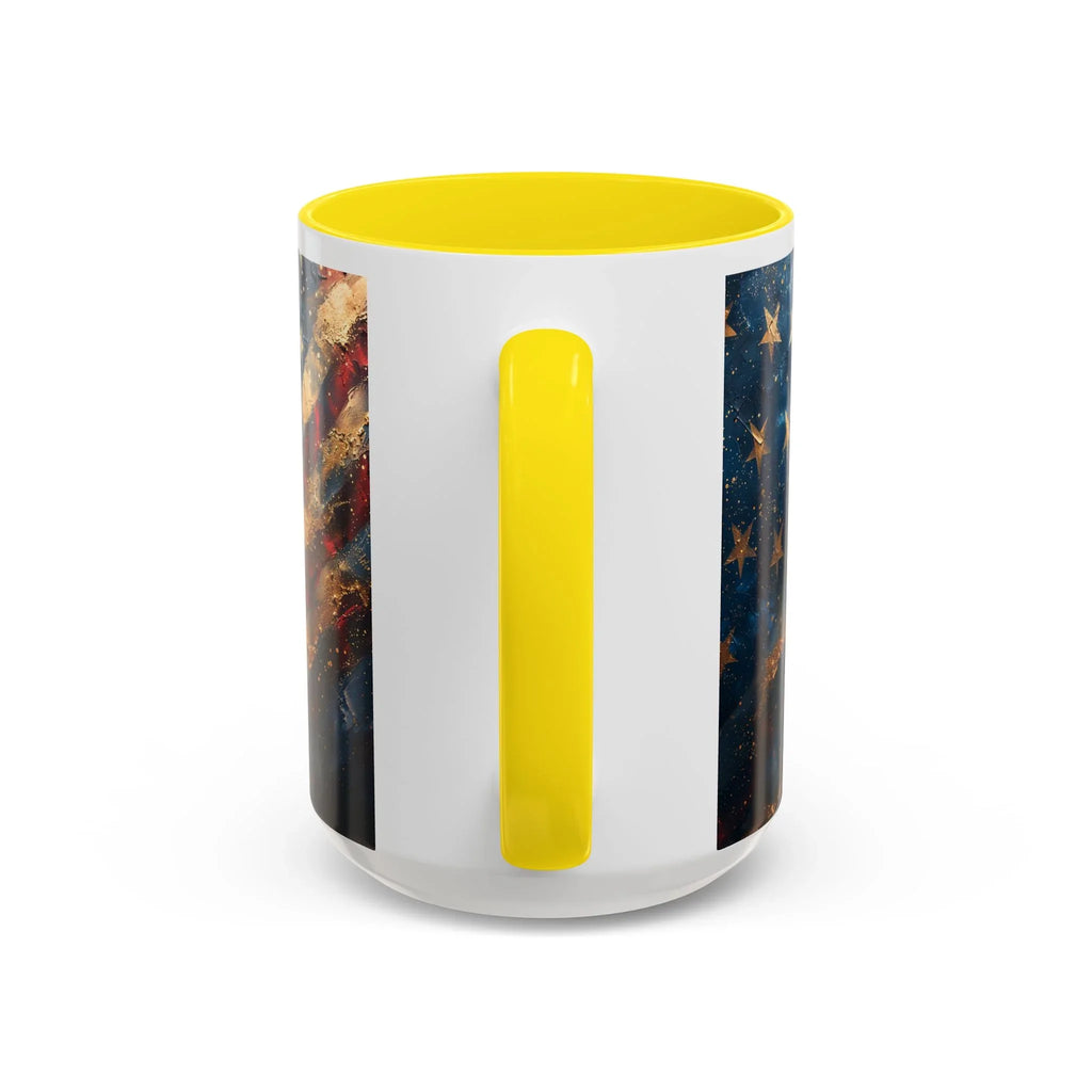 Distressed American Flag Accent Coffee Mug | 11oz 15oz - 250 USA Celebration