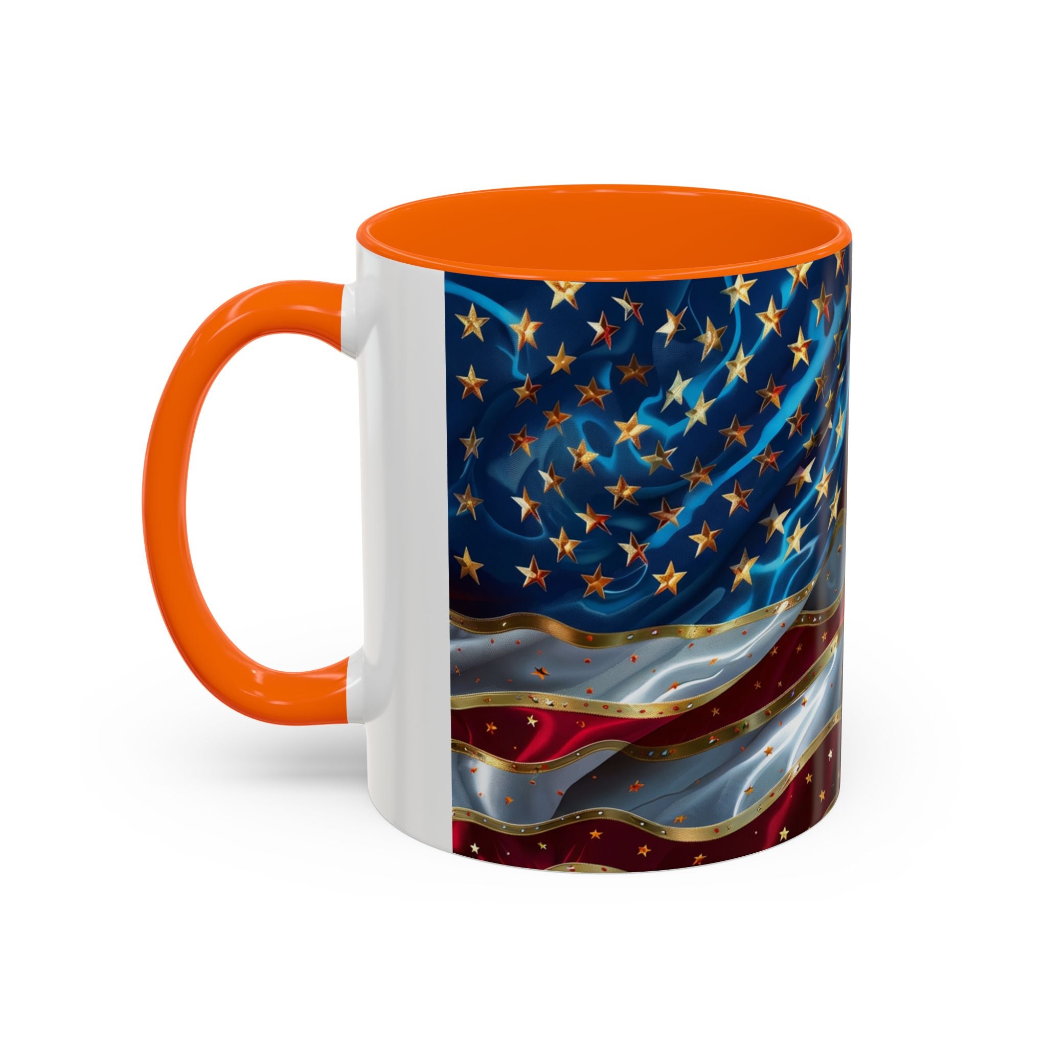 Patriotic American Flag Accent Coffee Mug (11/15oz)