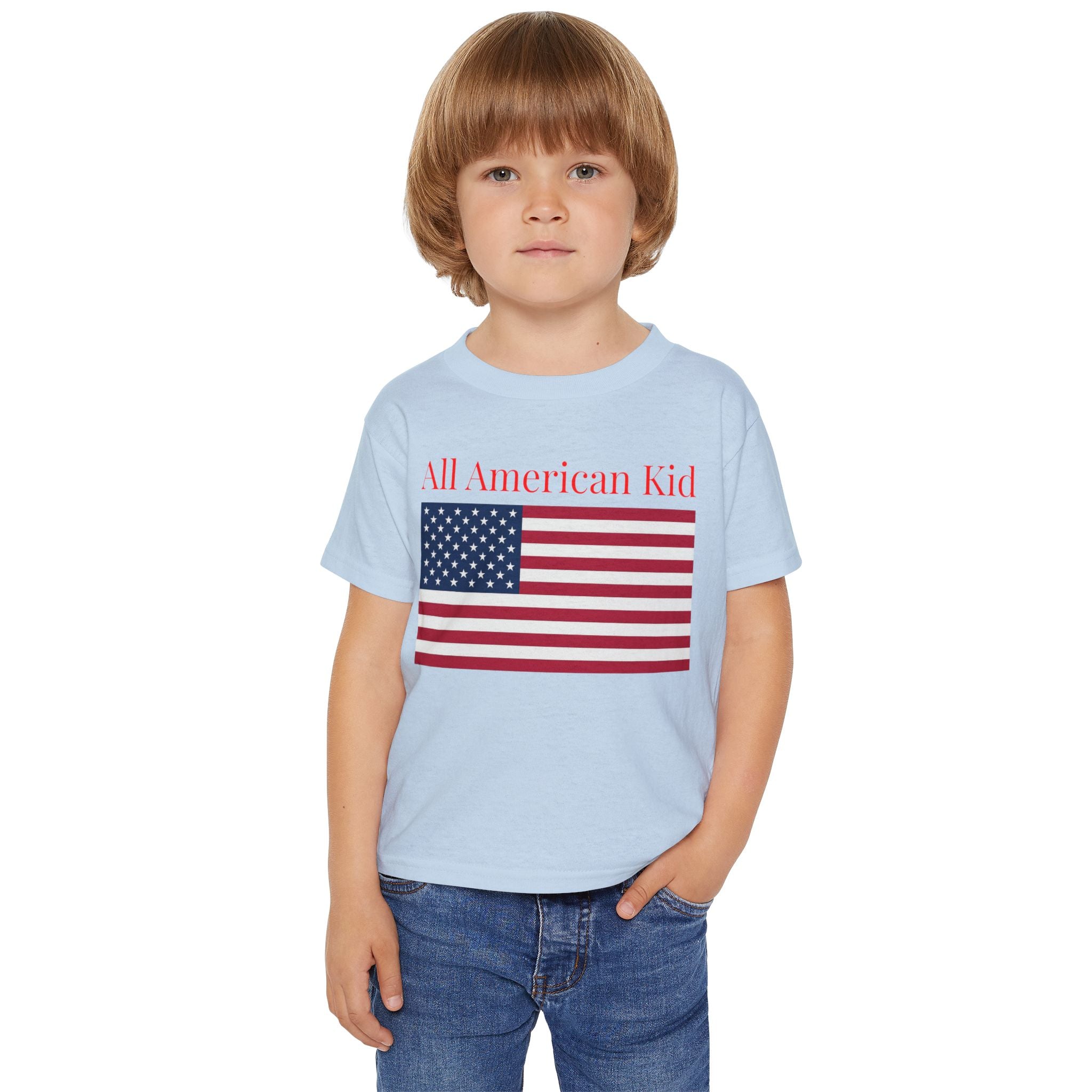 All American Kid Toddler T-Shirt — Patriotic Flag Tee for 4th of July & Memorial Day