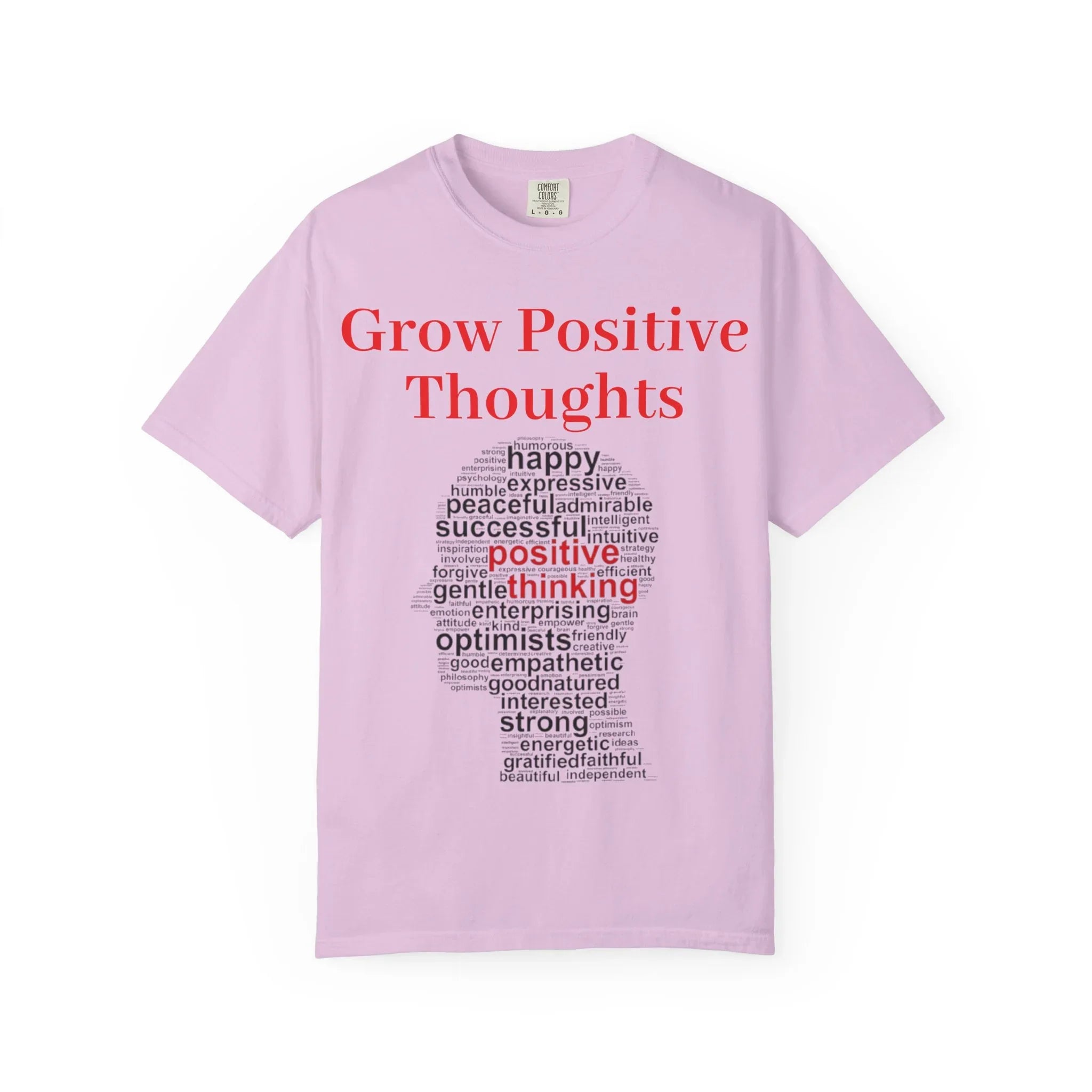 Grow Positive Thoughts T-shirt | Positive Word Cloud Mental Health Tee - 250 USA Celebration