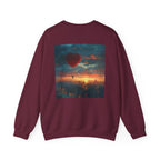 Love-themed Crewneck Sweatshirt, Valentines Day Sweatshirt, Heart Design Apparel, Valentine's Gift, Valentine's Day Women's Merchandise - 250 USA Celebration