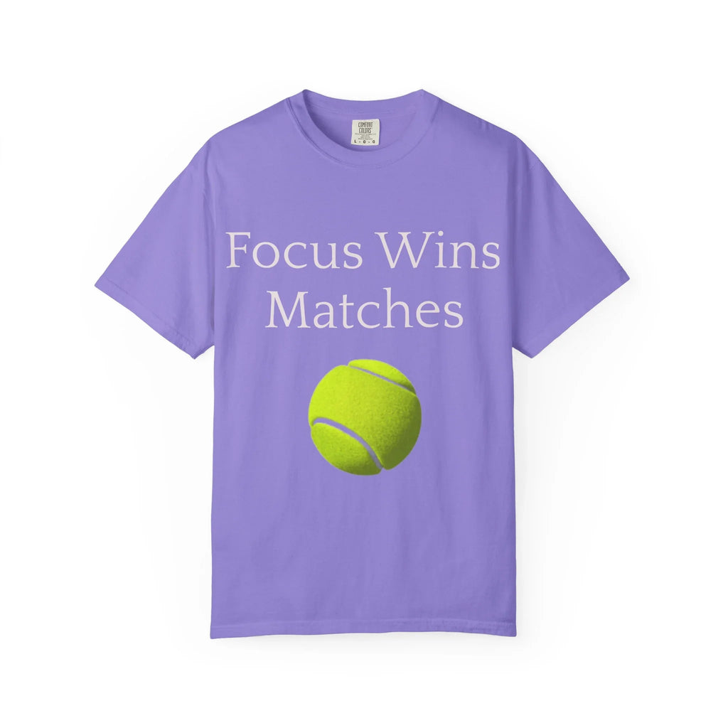 Focus Wins Matches Tennis Ball T-shirt | Tennis Graphic Tee - 250 USA Celebration