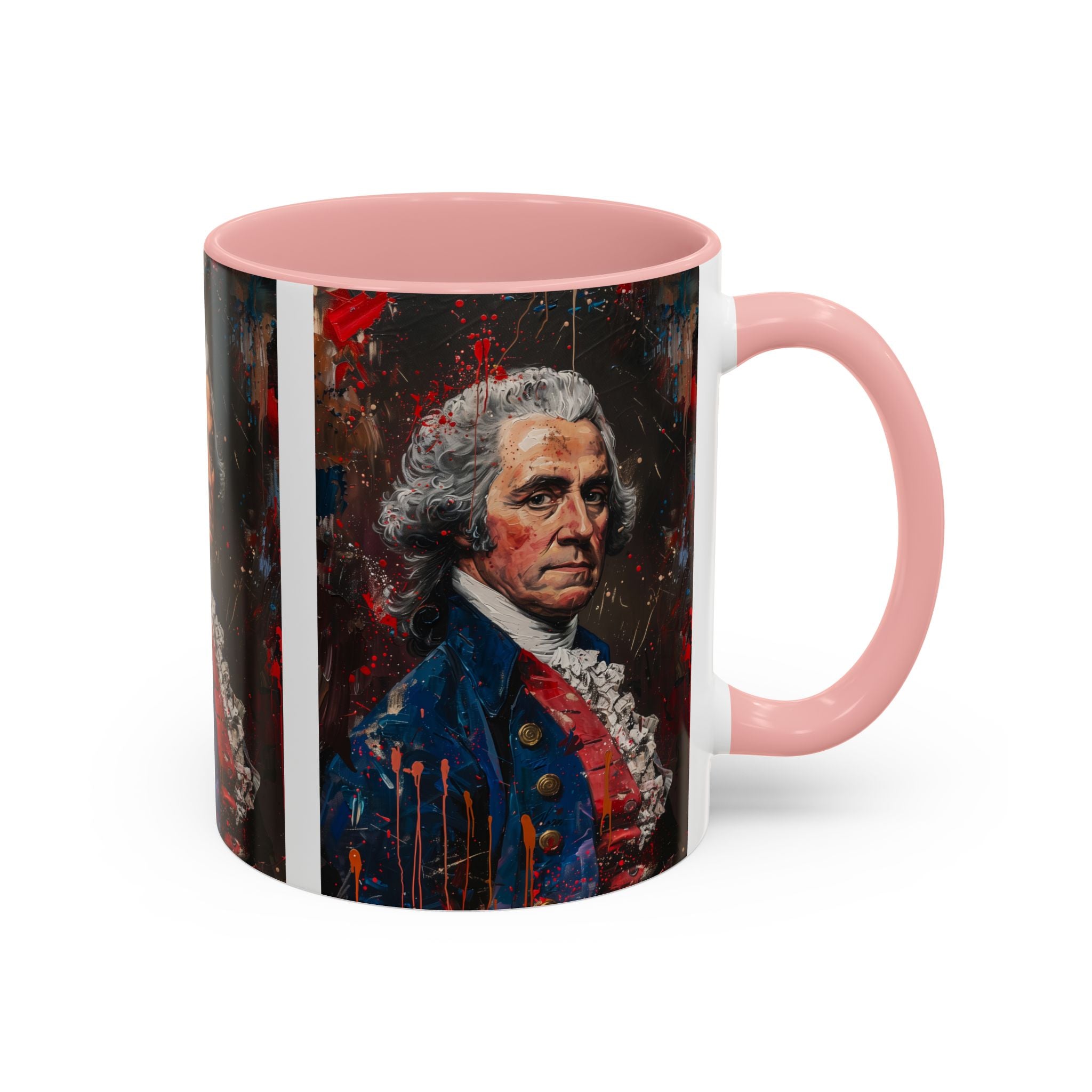 Historical Portrait Accent Mug — Patriotic Vintage-Style Coffee Cup