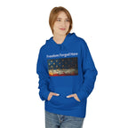Freedom Forged Here American Flag Hoodie | Patriotic USA - 250 USA Celebration