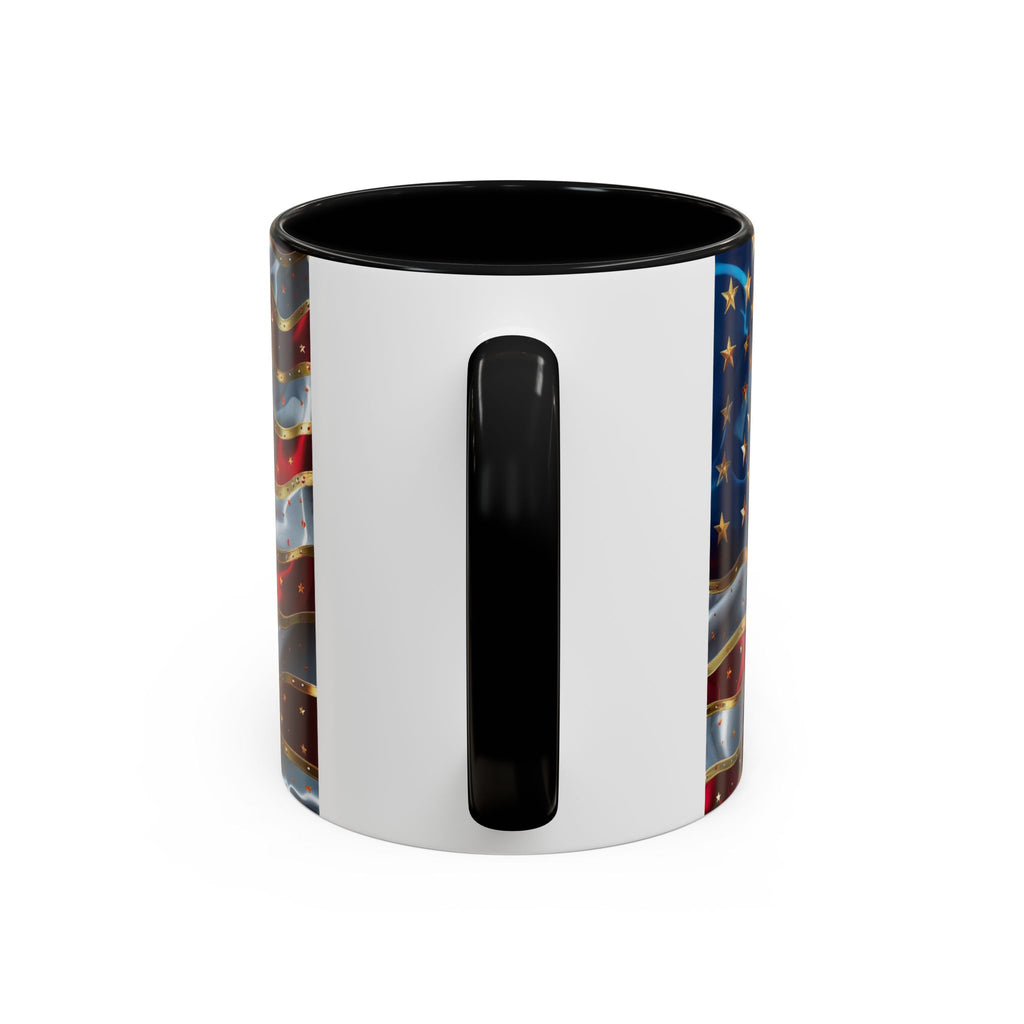 Patriotic American Flag Accent Coffee Mug (11/15oz)