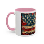 Colorful Mugs (11oz, 15oz), American Flag, Patriotic Flag coffee cup