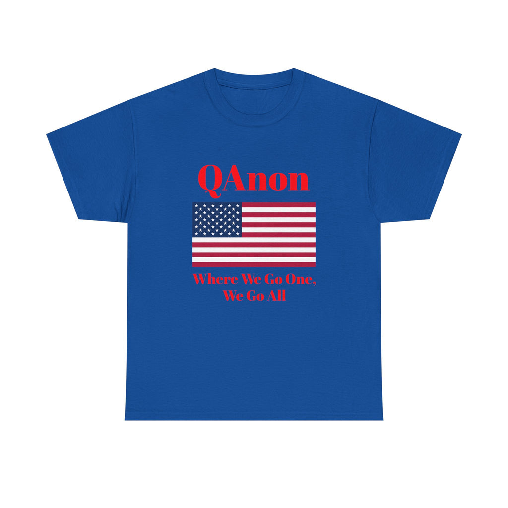 T‑Shirt — QAnon American Flag "Where We Go One, We Go All"