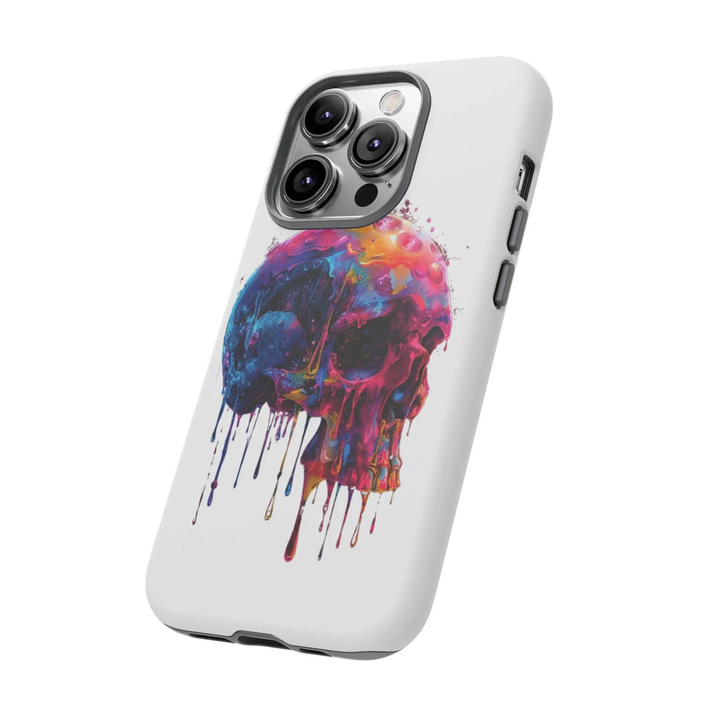 Colorful Drip Skull Phone Case | Hard Plastic Protective Case - 250 USA Celebration