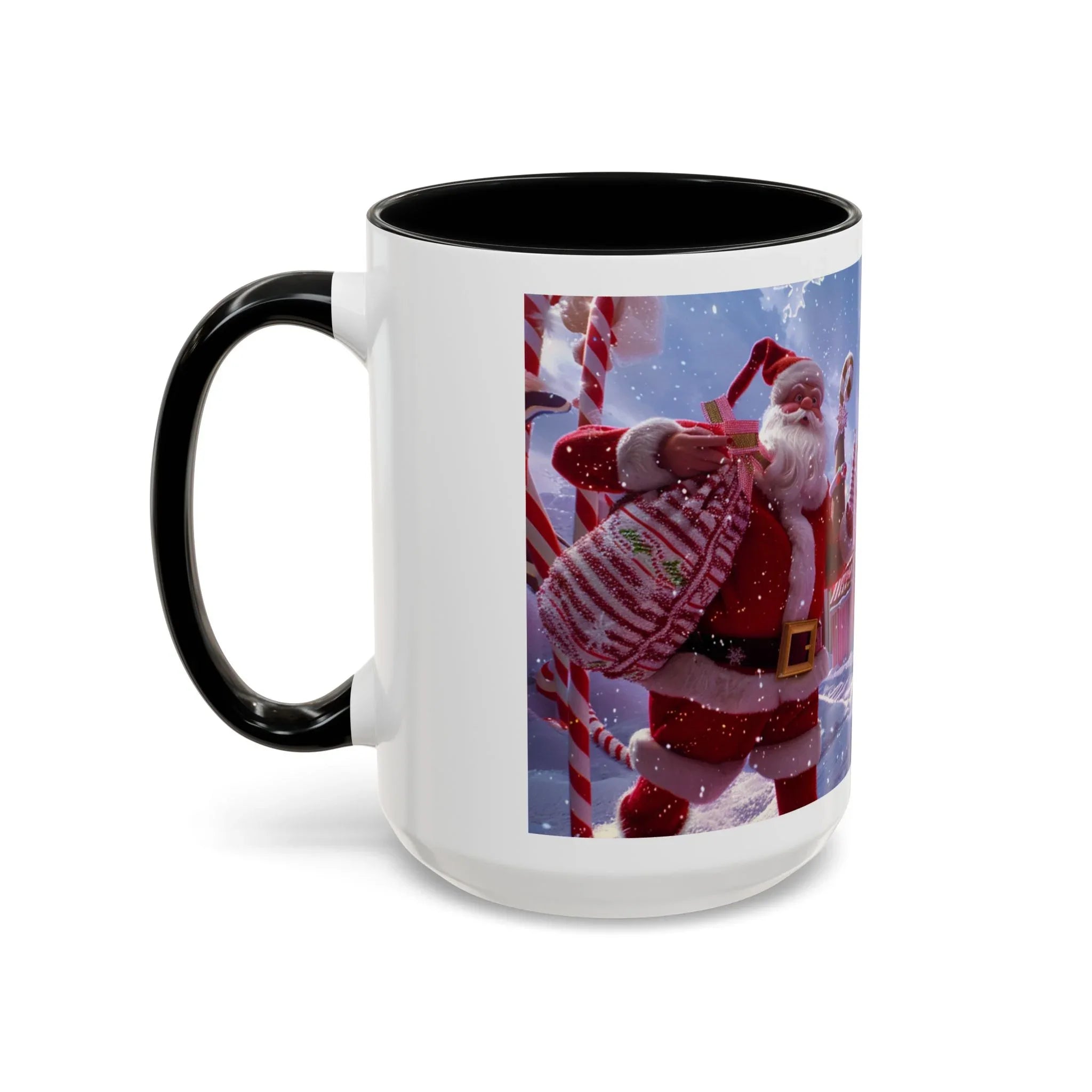 Festive Santa Candy Wonderland Mug | Holiday Santa Claus Candy Cane Forest - 250 USA Celebration