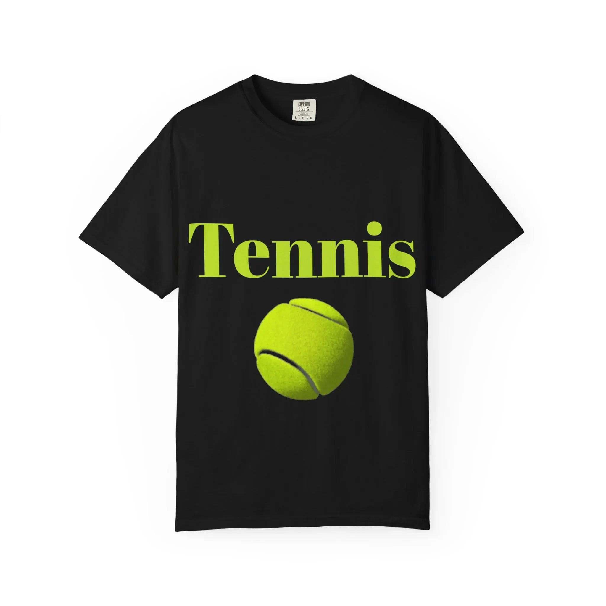 Tennis Ball Graphic Tee | Tennis Shirt, Neon Green Text - 250 USA Celebration