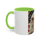 Colorful Mugs (11oz, 15oz) Majestic bald eagle head Patriotic coffee cup, America 250 Celebration coffee cup - 250 USA Celebration