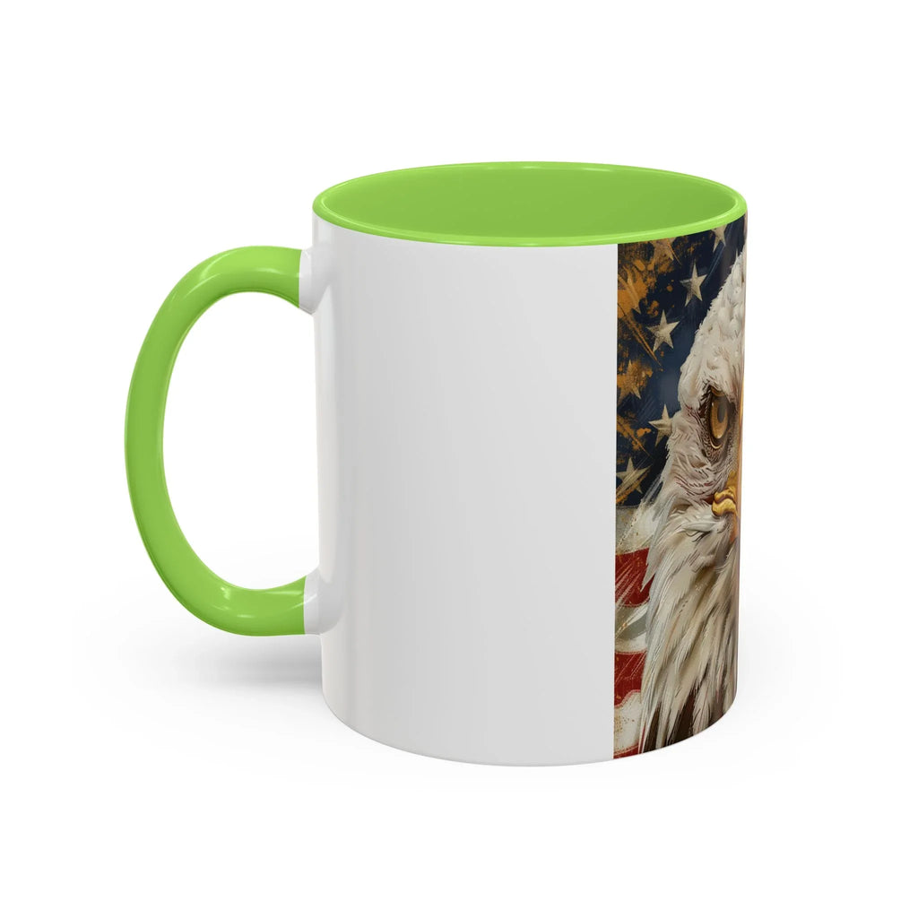 Colorful Mugs (11oz, 15oz) Majestic bald eagle head Patriotic coffee cup, America 250 Celebration coffee cup - 250 USA Celebration