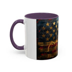 Distressed American Flag Accent Coffee Mug — Patriotic 11/15oz