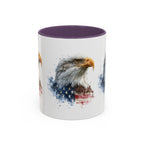 American Flag Bald Eagle Mug | Accent Coffee Mug - 250 USA Celebration