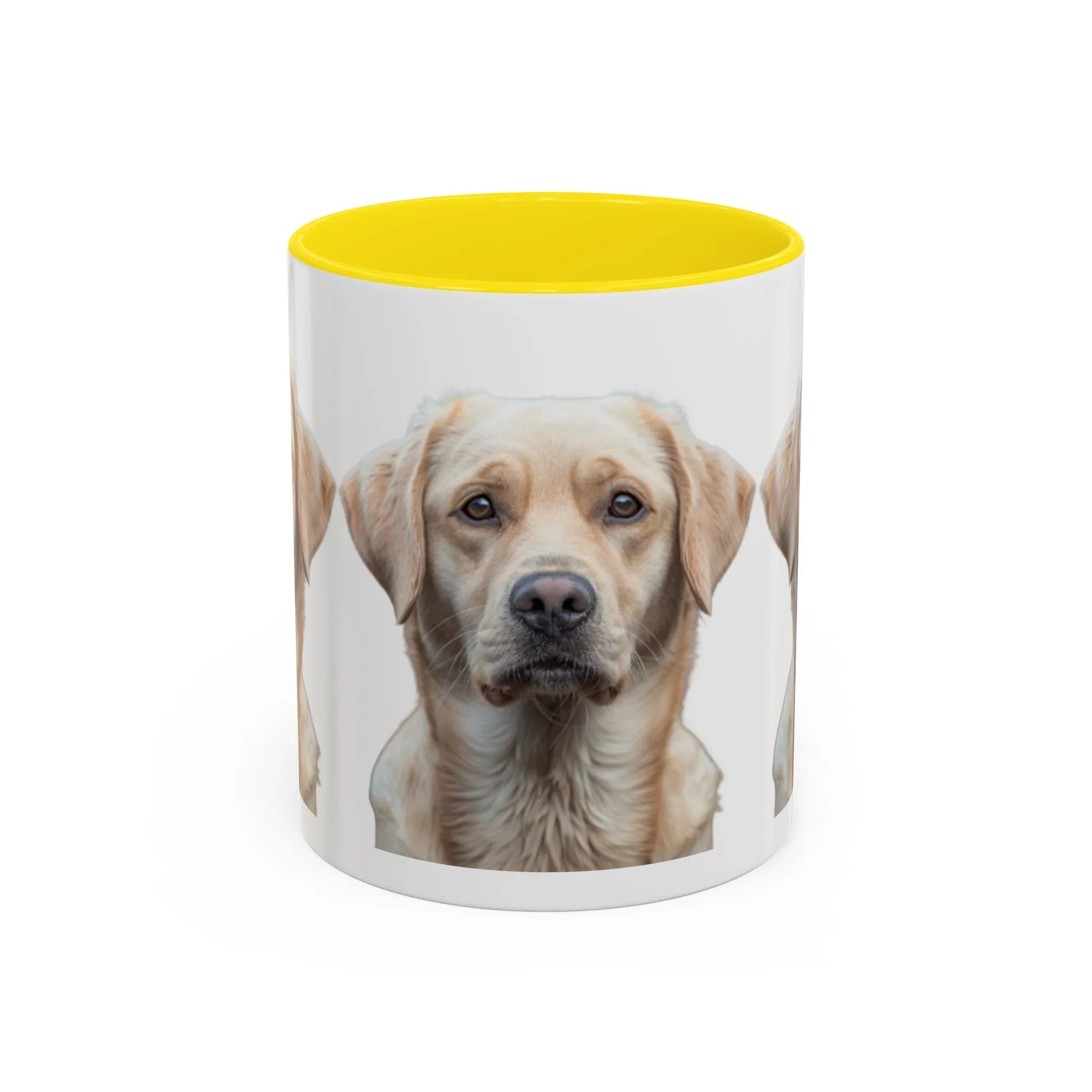 Soulful Labrador Portrait Accent Coffee Mug, Cute Dog Face Ceramic Mug - 250 USA Celebration