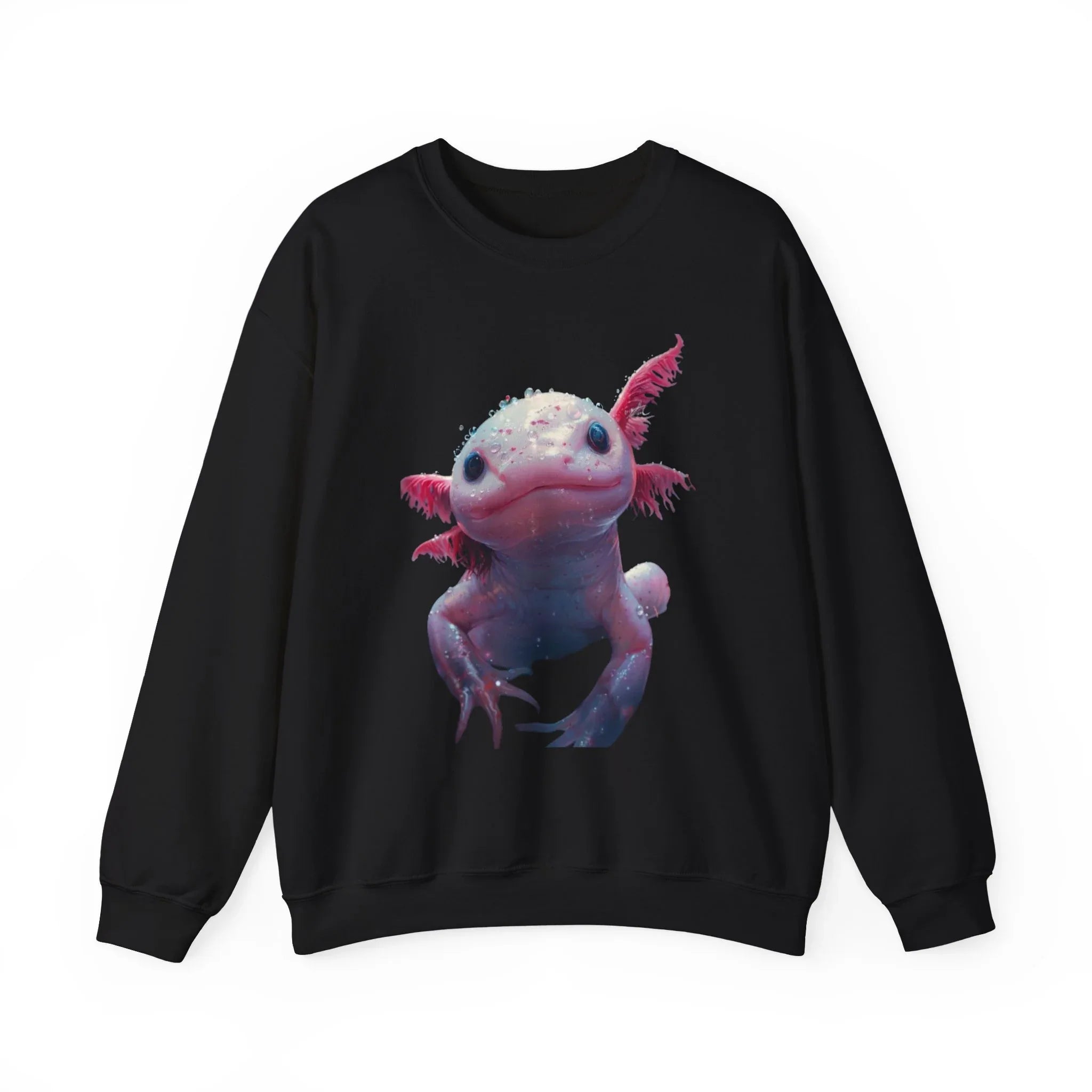 Pink Axolotl Illustration Sweatshirt | Cute Amphibian Art, Pastel Watercolor - 250 USA Celebration