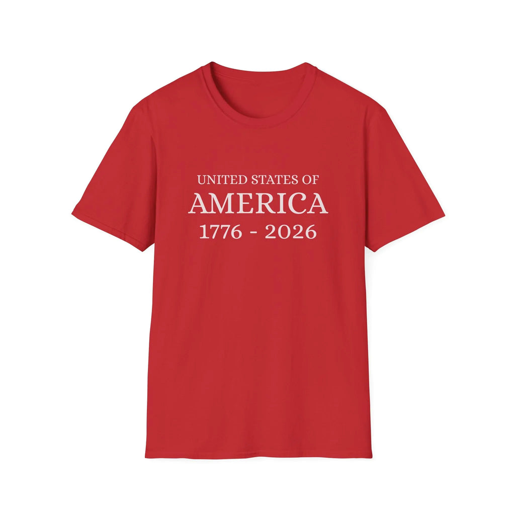 United States of America 1776-2026 T-Shirt | Patriotic Vintage Text - 250 USA Celebration