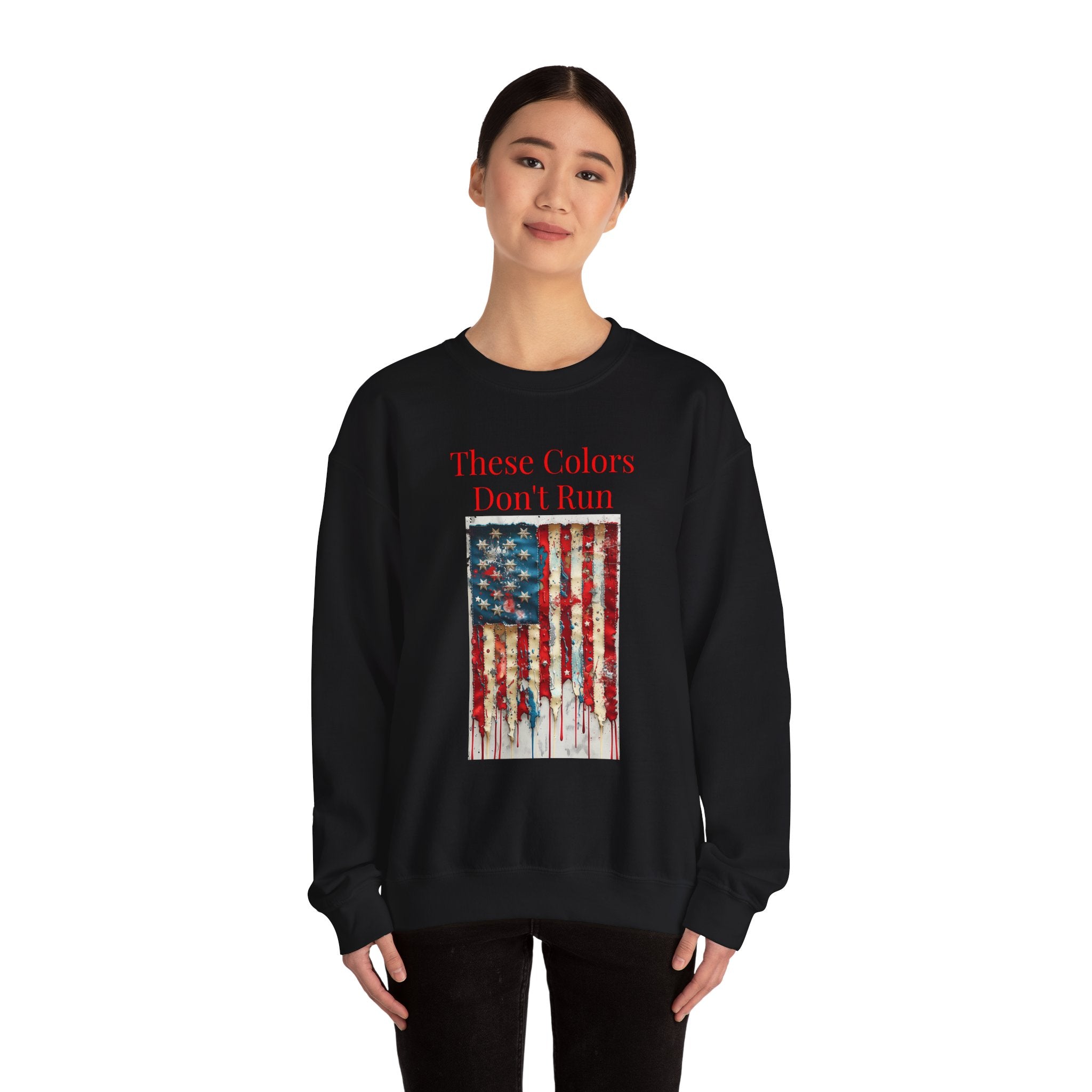 Patriotic Vintage Crewneck Sweatshirt, USA Flag Design, Unisex Sweatshirt, Cozy Apparel for Independence Day, Gift for Veterans