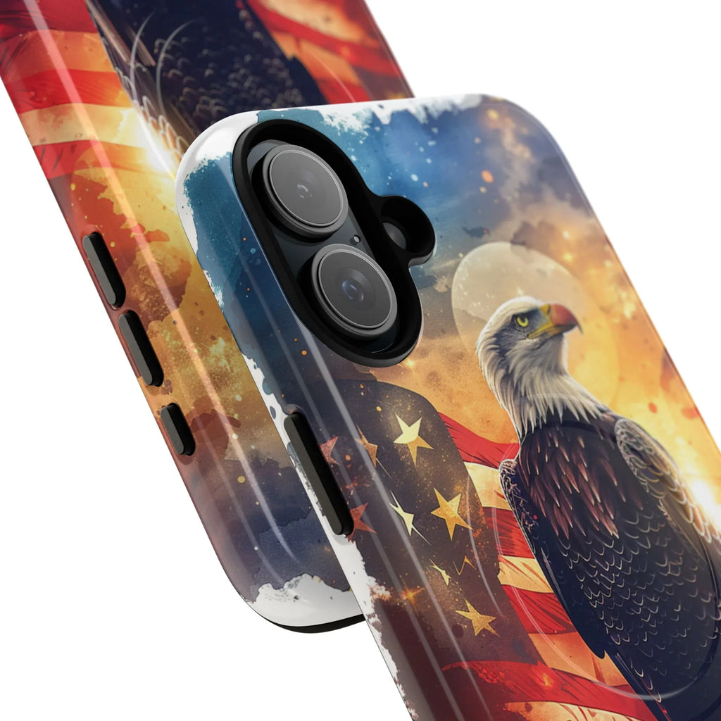 Patriotic Eagle Magnetic Phone Case, Tough Phone Covers, Americana Gifts, Unique Cell Phone Case, Fourth of July, Veterans Day - 250 USA Celebration