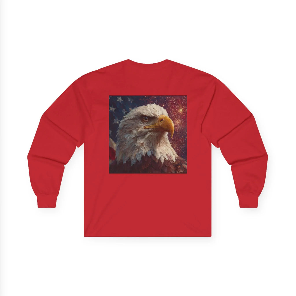 Patriotic American Long Sleeve T-Shirts, USA Graphic Tees, Flag T-Shirts, Independence Apparel, Funny Patriotic Shirts, Custom American Tees - 250 USA Celebration