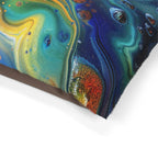 Colorful Abstract Pour Art Pet Bed | Swirl Galaxy Print - 250 USA Celebration