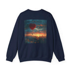 Love-themed Crewneck Sweatshirt, Valentines Day Sweatshirt, Heart Design Apparel, Valentine's Gift, Valentine's Day Women's Merchandise - 250 USA Celebration