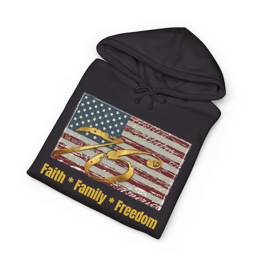 Official 250th Patriotic 'Faith • Family • Freedom' Hoodie