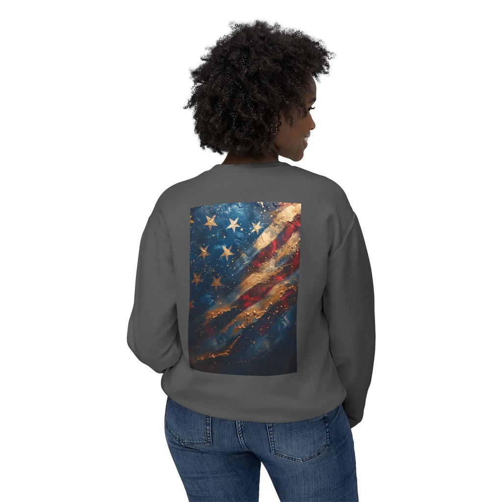 Lightweight Crewneck Sweatshirt, Patriotic American T-Shirts, Flag T-Shirts, Independence Tees, Funny Patriotic Shirts, Custom American Tees - 250 USA Celebration