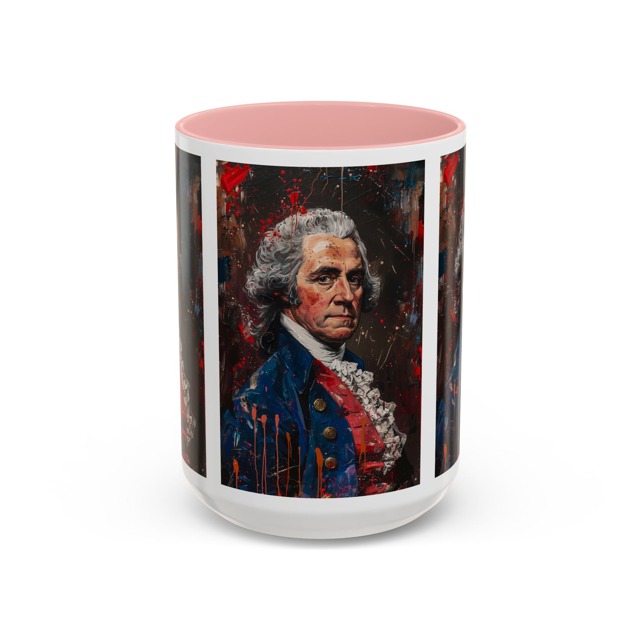 Historical Portrait Accent Mug — Patriotic Vintage-Style Coffee Cup