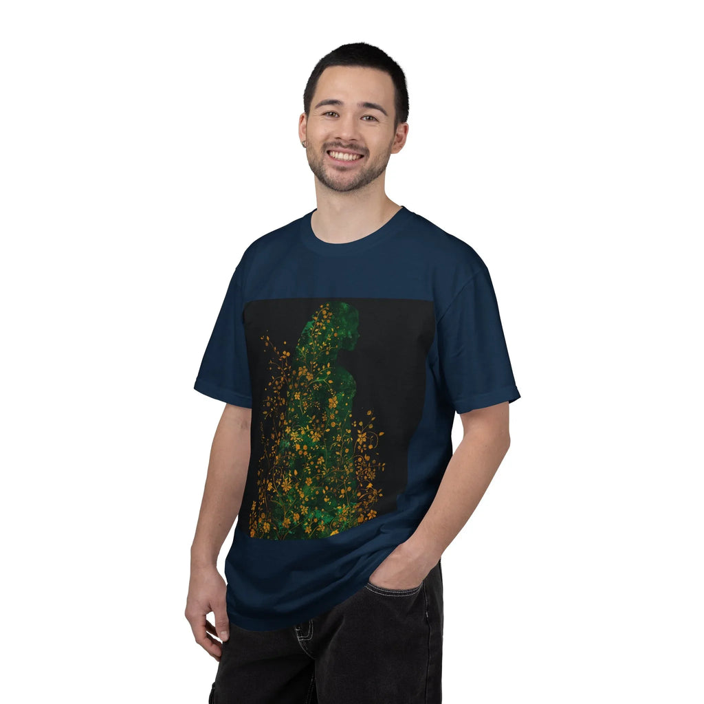Green Floral Silhouette T-shirt | Botanical Sparkle Art abstract art t-shirt, women's, abstract graphic tee women, girls abstract shirt - 250 USA Celebration