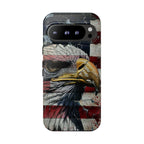 American Flag Bald Eagle phone case | Patriotic iPhone cover, cracked vintage flag design - 250 USA Celebration