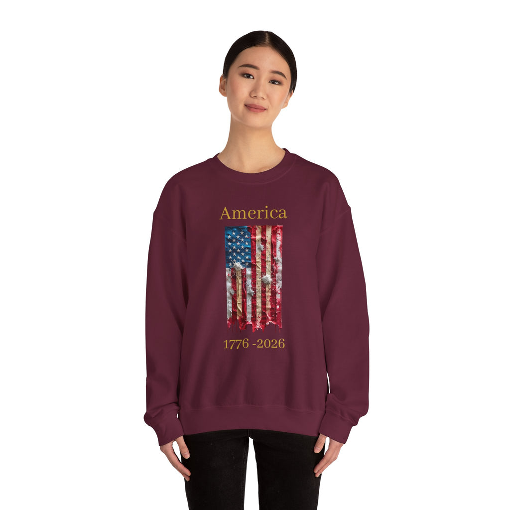 America 1776-2026 Flag Crewneck Sweatshirt
