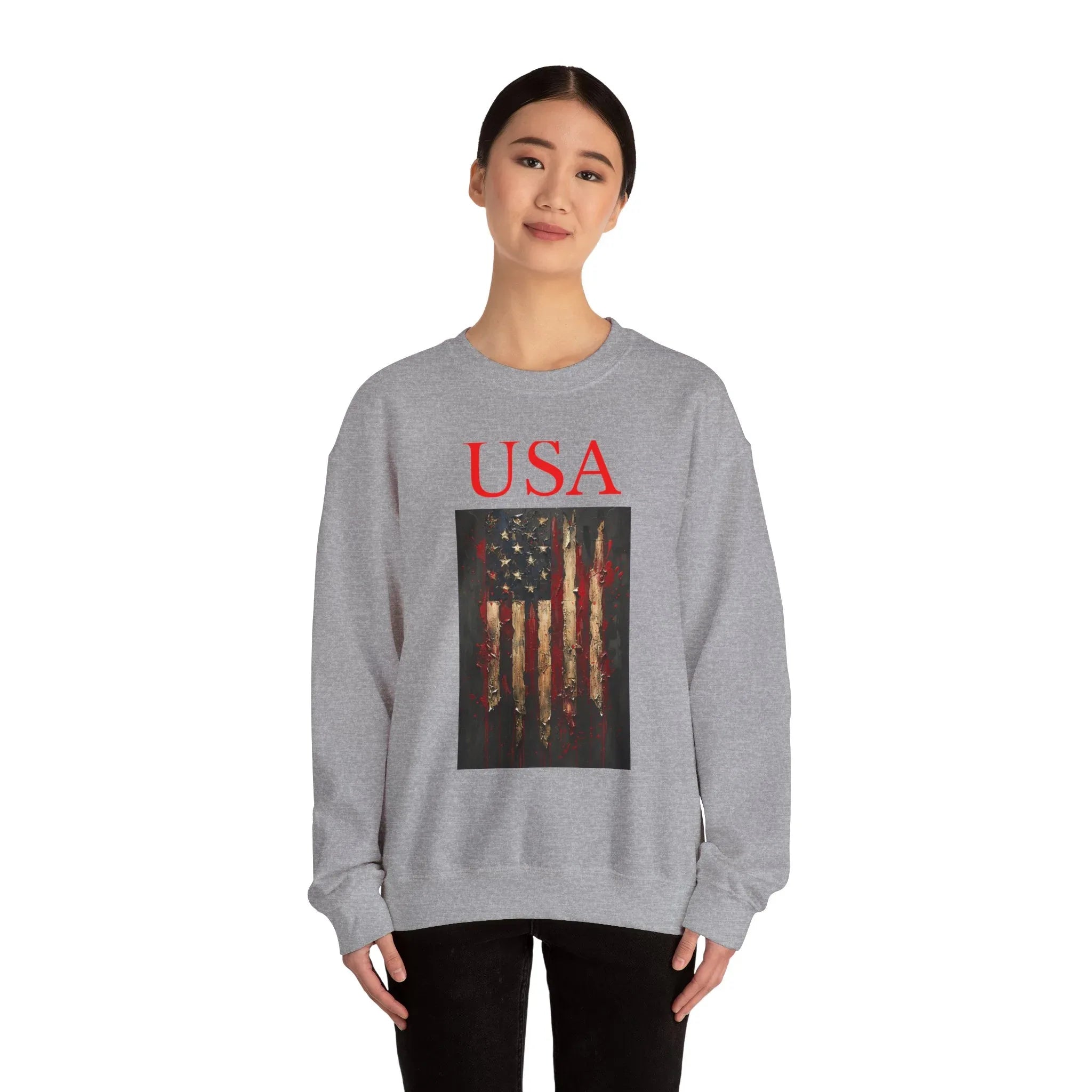 Patriotic Eagle Sweatshirt, USA Flag Crewneck, Unisex Casual Wear, Independence Day Outfit, All-American Style, Gifts for Veterans - 250 USA Celebration