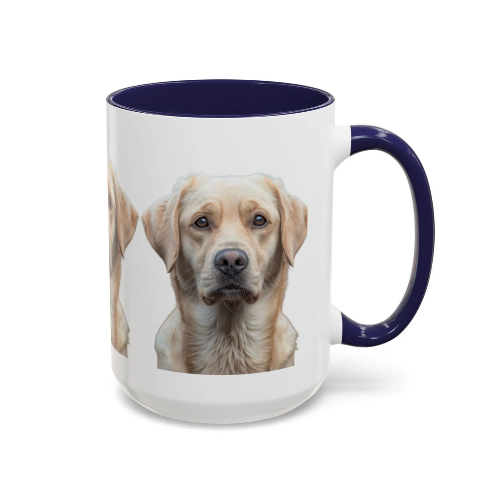 Soulful Labrador Portrait Accent Coffee Mug, Cute Dog Face Ceramic Mug - 250 USA Celebration