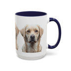 Soulful Labrador Portrait Accent Coffee Mug, Cute Dog Face Ceramic Mug - 250 USA Celebration