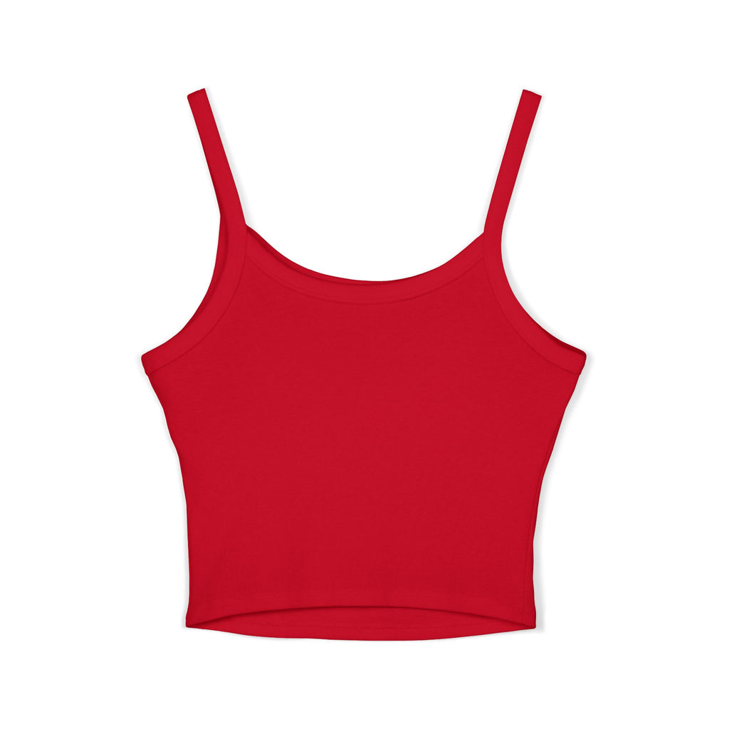 American Flag Ruffled Crop Tank Top – Patriotic Women's Spaghetti Strap Top