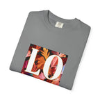 LOVE Floral Block T-Shirt | Tropical Flowers Typography - 250 USA Celebration