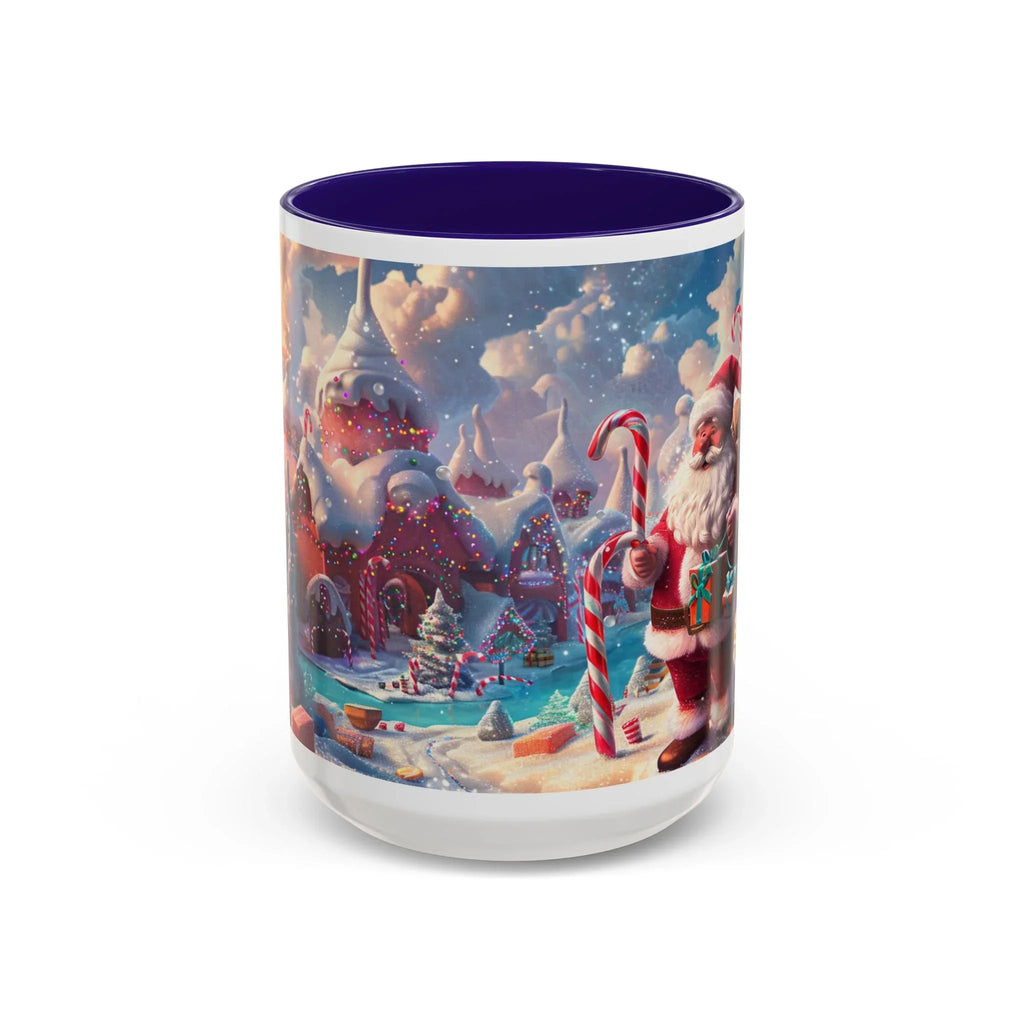 Festive Santa in Candy Wonderland mug | Holiday Christmas ceramic mug - 250 USA Celebration