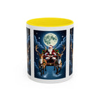 Santa Sleigh with Reindeer Coffee Mug | Christmas Moon Accent Mug - 250 USA Celebration