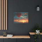 Romantic Canvas Wall Art, Love, Heart Balloon Art, Gift for Couples, Valentines Wall Decor, Valentine's Day Women's Merchandise, Valentines - 250 USA Celebration