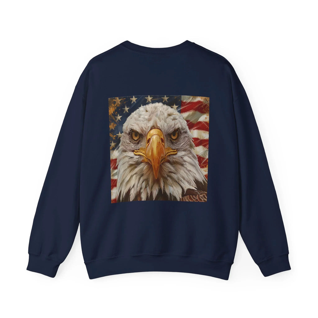 Patriotic Eagle Sweatshirt, USA Flag Crewneck, Unisex Casual Wear, Independence Day Outfit, All-American Style, Gifts for Veterans - 250 USA Celebration