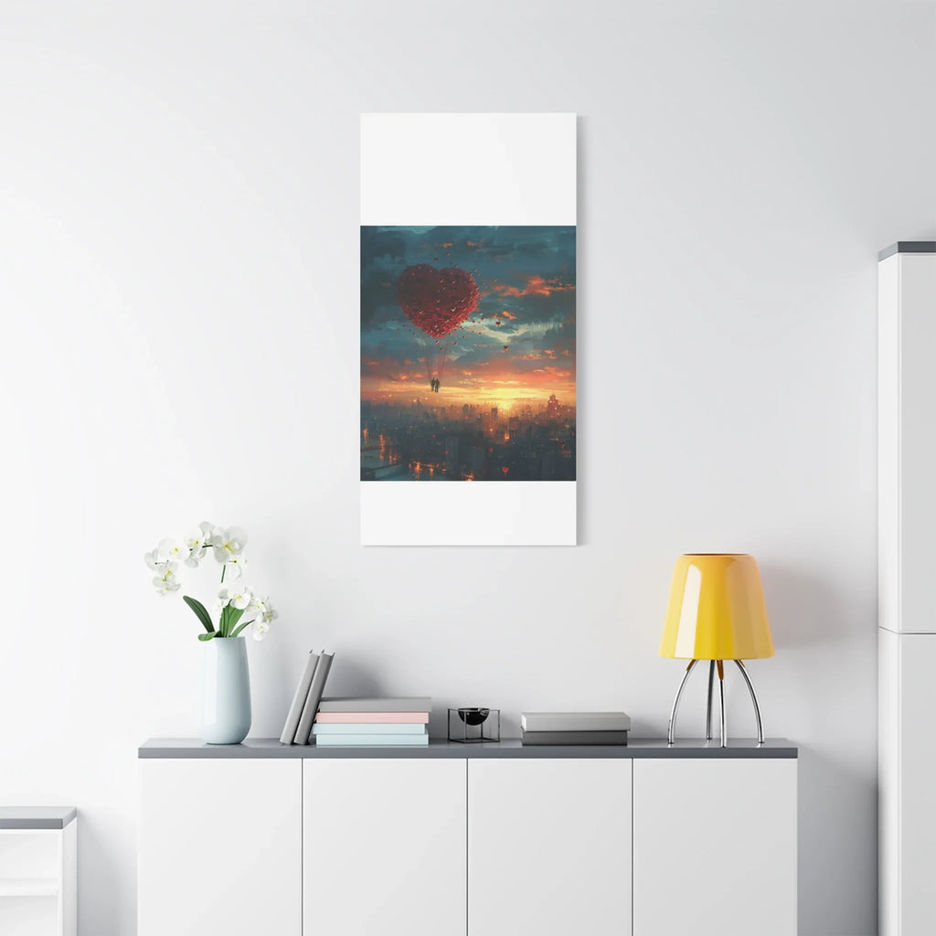 Romantic Canvas Wall Art, Love, Heart Balloon Art, Gift for Couples, Valentines Wall Decor, Valentine's Day Women's Merchandise, Valentines - 250 USA Celebration