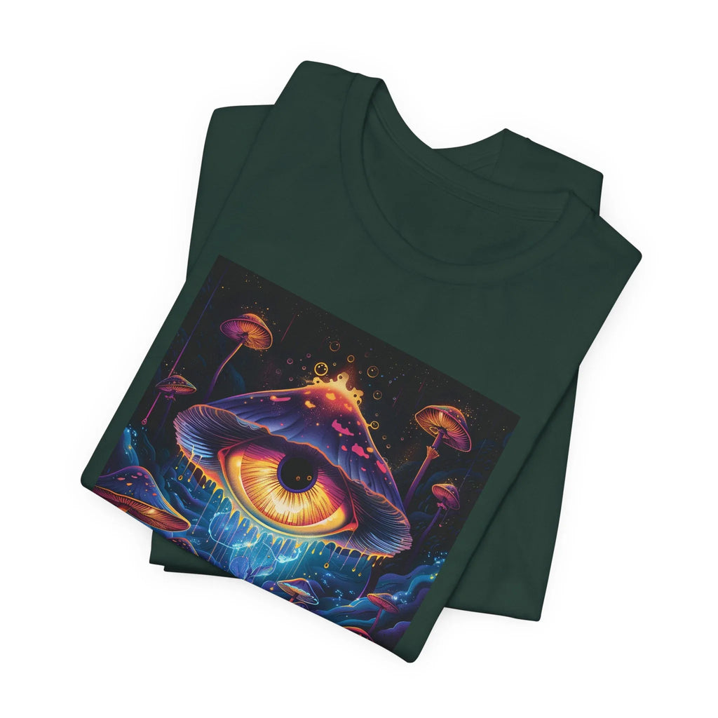 Glowing Third Eye Psychedelic Mushrooms T-Shirt | Neon Lava Lamp Blacklight - 250 USA Celebration