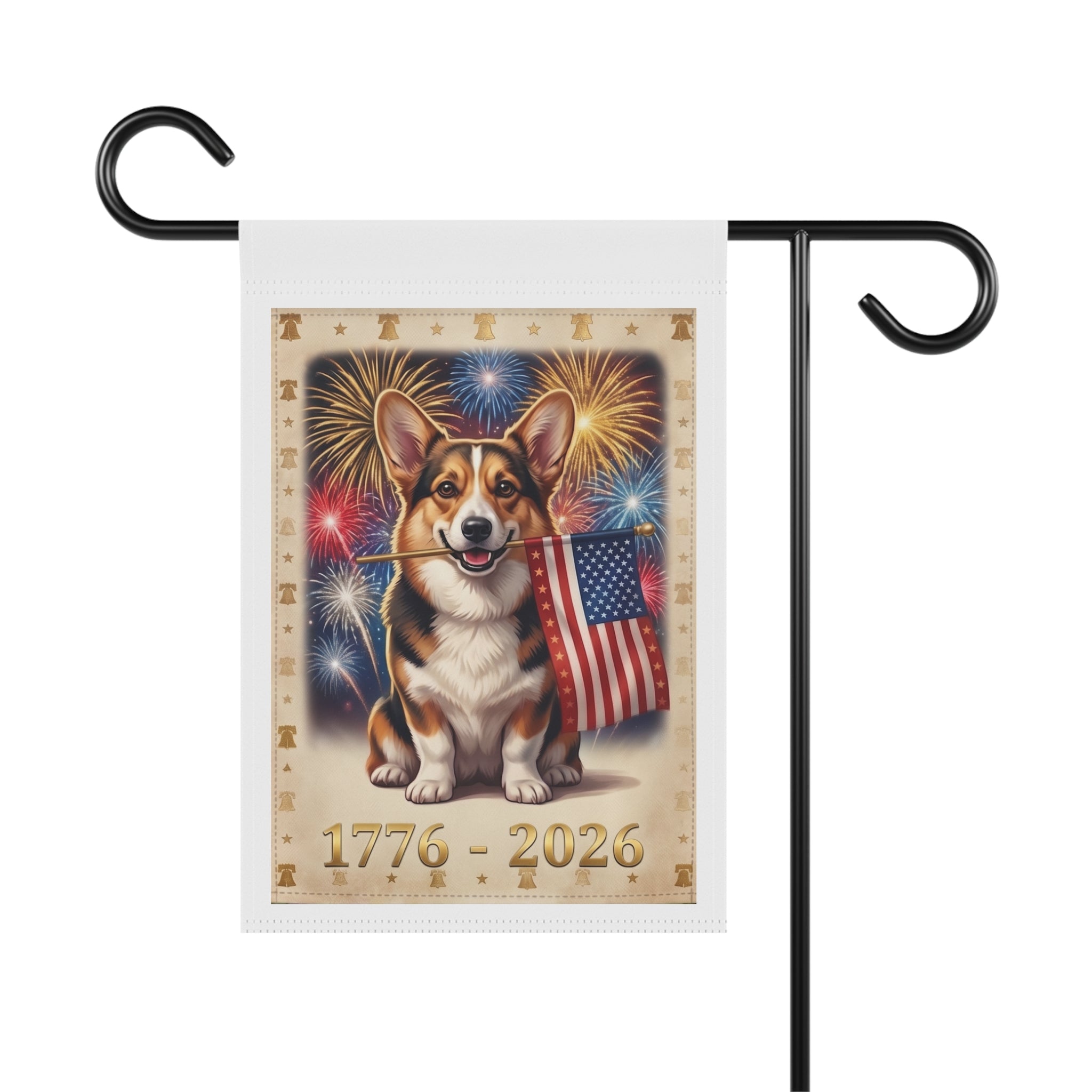 Patriotic Corgi USA Semiquincentennial Garden Flag