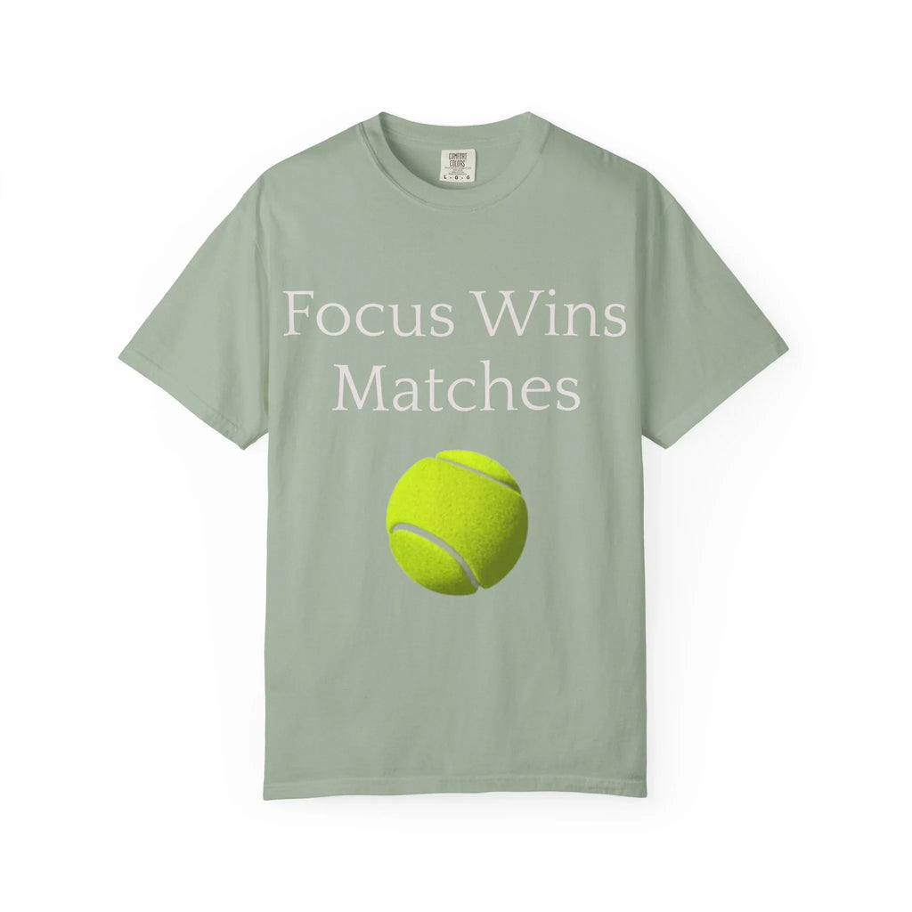 Focus Wins Matches Tennis Ball T-shirt | Tennis Graphic Tee - 250 USA Celebration