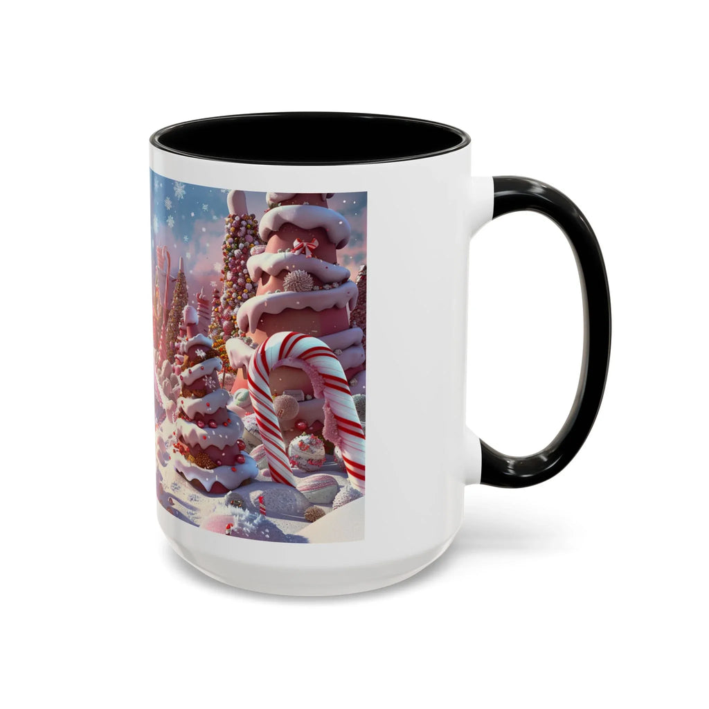 Coffee Mug, Festive Santa in Candy Wonderland, 11oz, 15oz, Tim Burton Style, Whimsical Holiday Cup, Christmas Gift, Hot Cocoa Mug - 250 USA Celebration