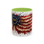 Patriotic 250th Anniversary Coffee Mug – American Flag Splash Accent (11/15oz)